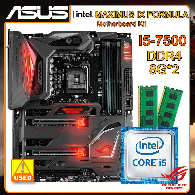 

LGA 1151 Motherboard kit ASUS ROG MAXIMUS IX FORMULA set with i5-7500 cpus and DDR4 ram 8g*2 Intel Z270 PCI-E 3.0 USB3.1