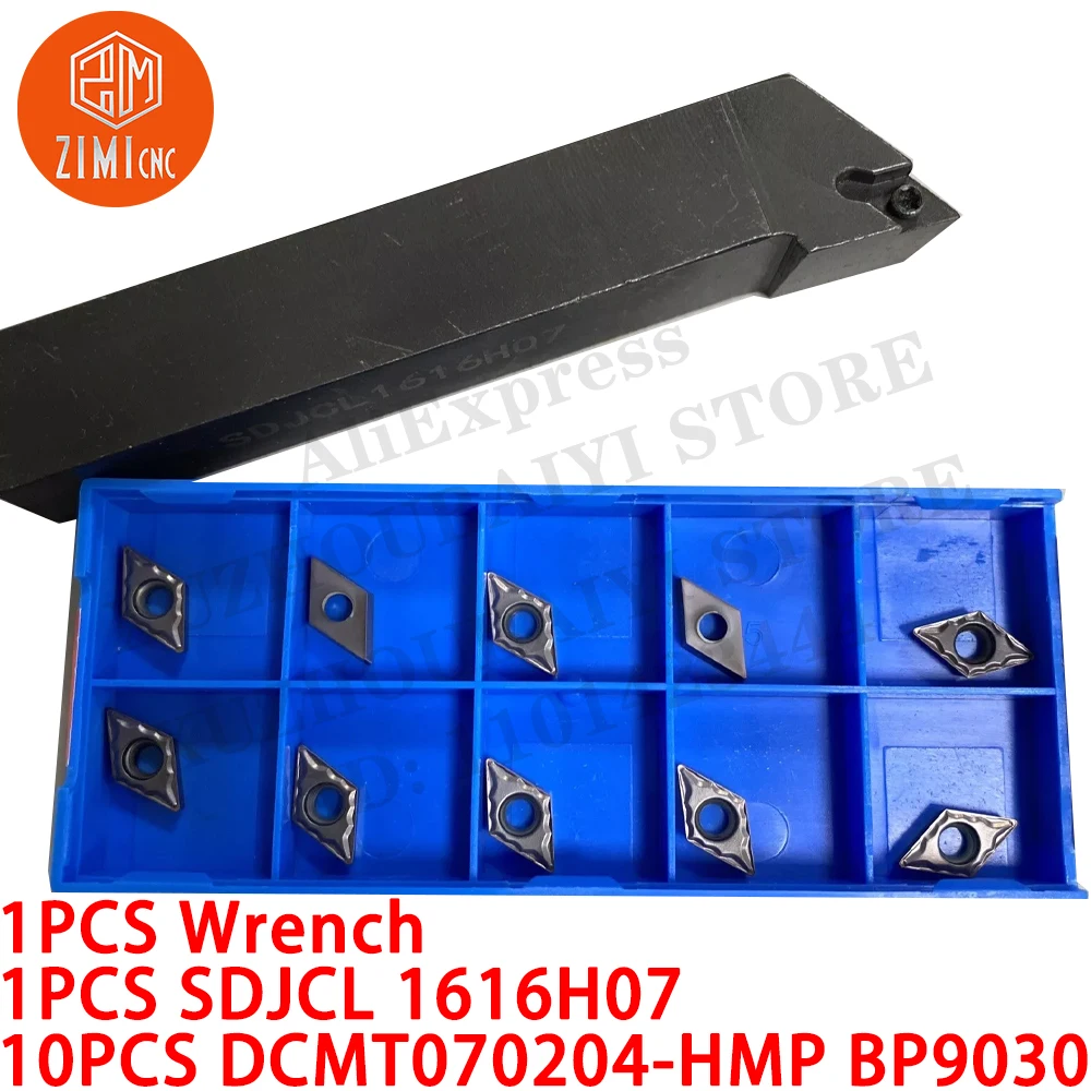 1 ШТ SDJCL1616H07 16x100 мм Цилиндрическая токарная обработка + 10 DCMT070204-HMP BP9030
