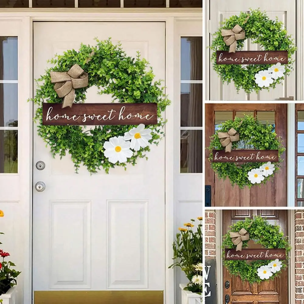 

17inch Wreath Christmas Wall Decorations Small Fresh Nameplates Artificial Flowers Round Garland Door Hangers