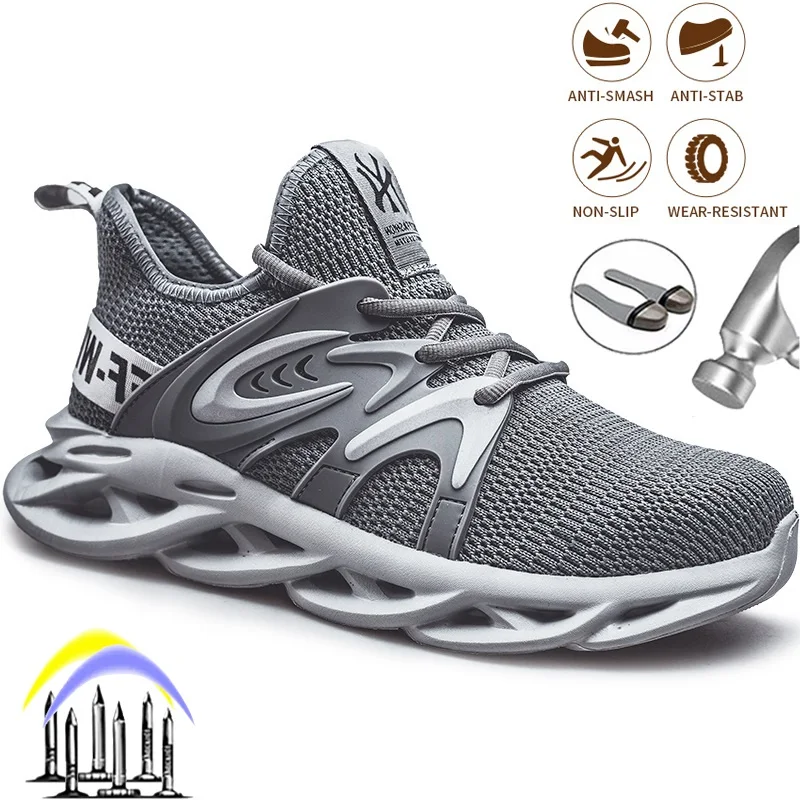 Fashion Man Safety Work Shoes Men Anti 