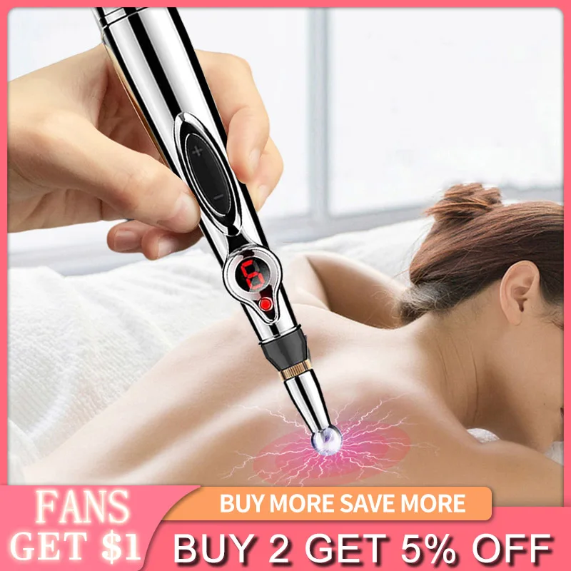 

Acupuncture Pen 3/5 Heads Electric Meridians Laser Therapy Heal Point Massage Pen Meridian Energy Pen Relief Pain Body Massager