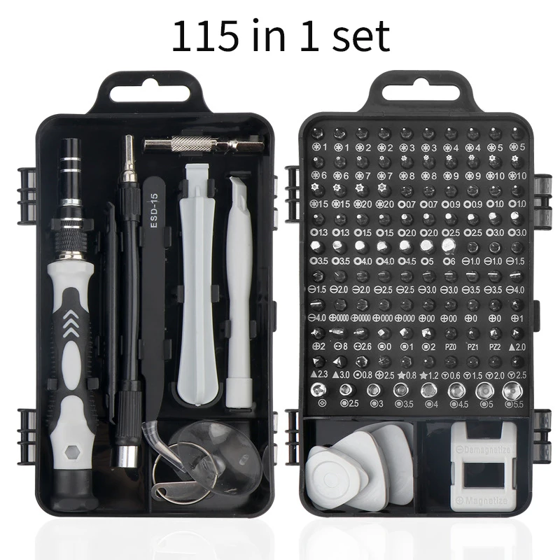 

115In1 Precise Screwdrivers Bit Set Magnetic Torx Hex Bit Screw Driver Phone/Computer Repair Hand Tools Multifunctional Kit
