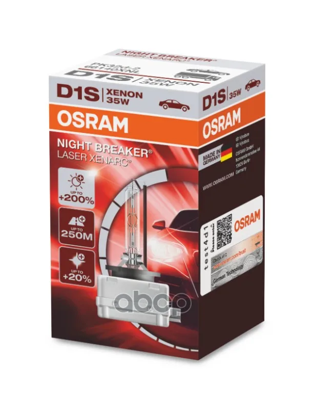 Лампа Автомобильная D1s 85V-35W (Pk32d-2) Xenarc Night Breaker Laser (Osram) Osram арт. 66140XNL