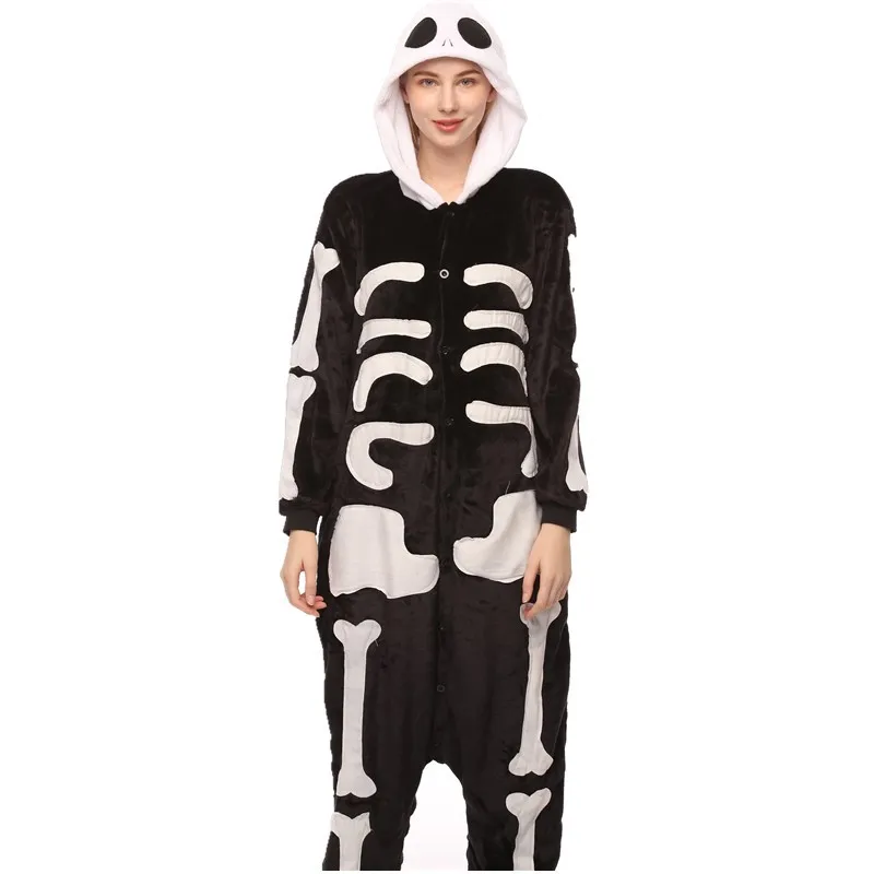 Family Kigurumi Pajamas Skeleton Onesie Cosplay Costume Pajamas For Kids and Adults