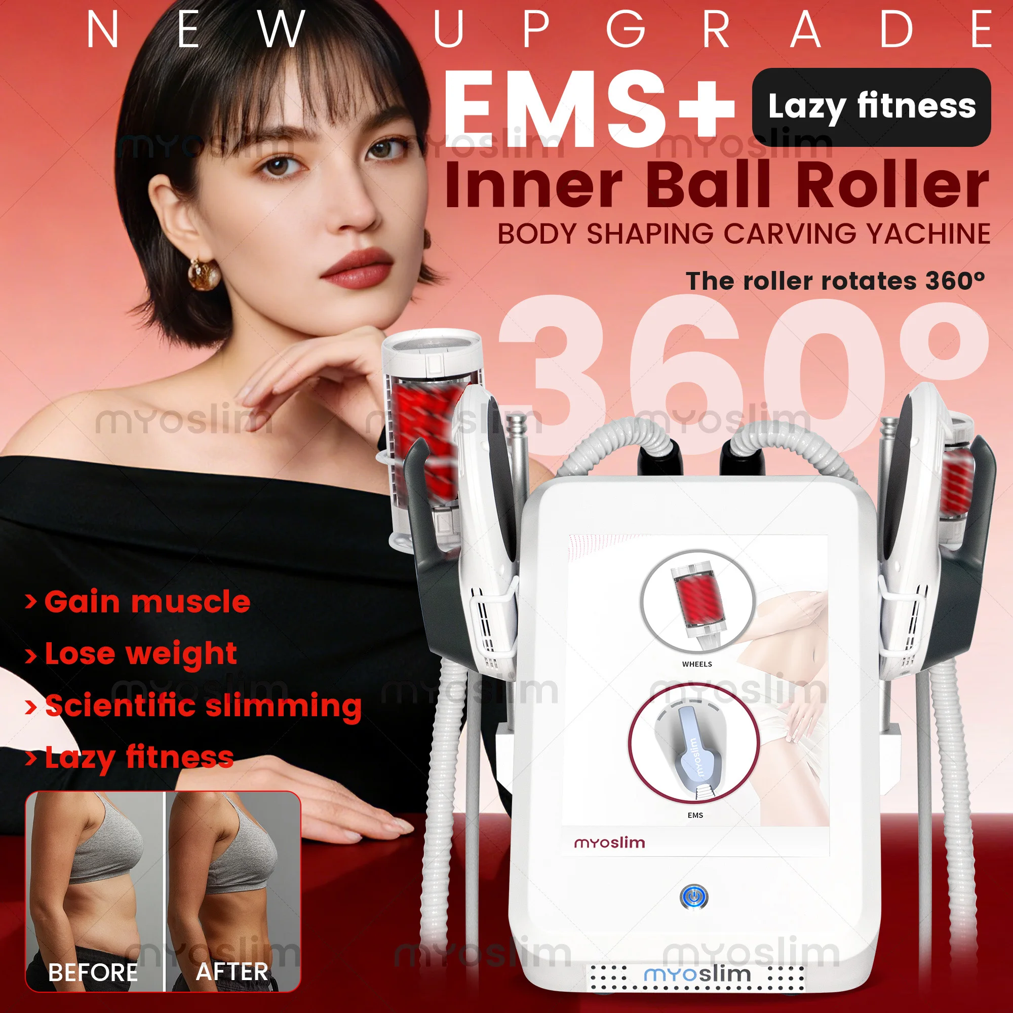 Фото Аппарат для электромагнитной стимуляции мышц и коррекции фигуры EMS MYOslim Sculpt 6500 Вт, 200 Гц, для похудения и формирования контуров тела №2