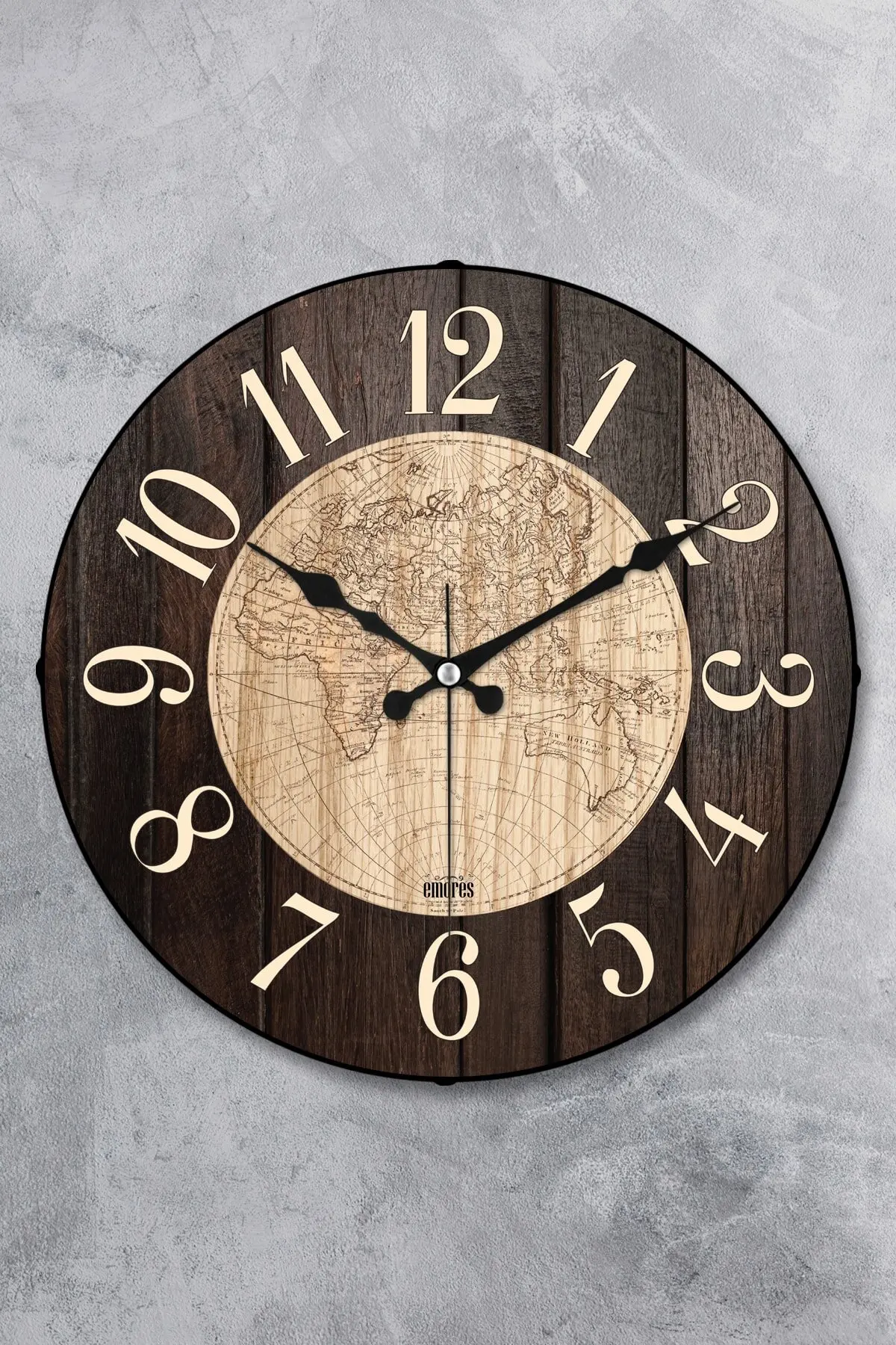 

36 Cm Wooden Look Decorative Real Glass Bombe Silent Mechanism Wall Clock. Flowing seconds silent mechanism