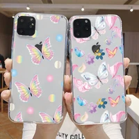 japanese butterfly landscape seaside for iphone 11 12 13pro max mini 7 8 plus xr x xs max se transparent soft shockproof cover