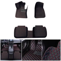 leather car floor mats carpet for volkswagen most model custom interior rugs foot pads accessories black red