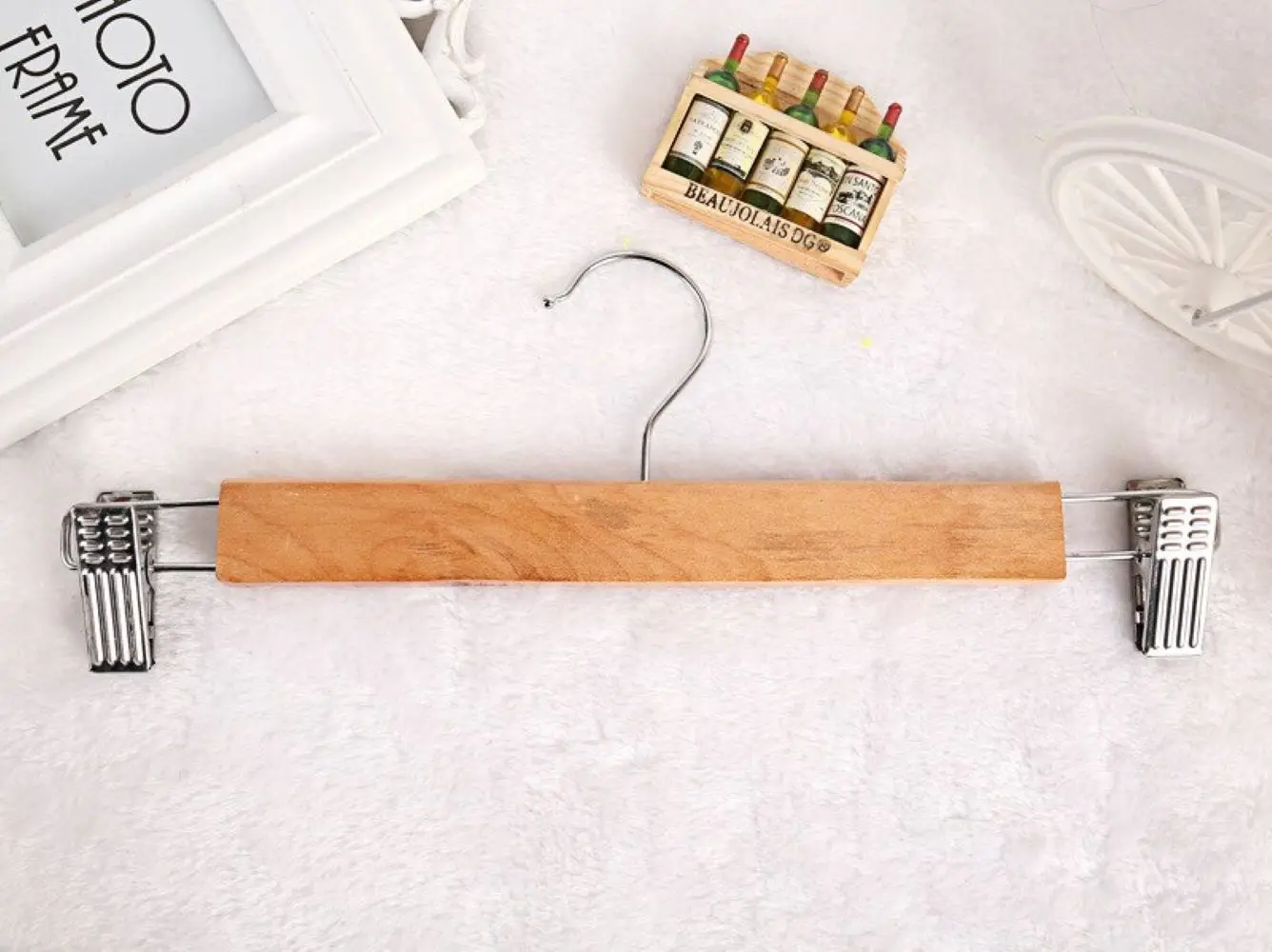 15 шт. высококлассные деревянные зажимы для штанов вешалка подвесные толстые