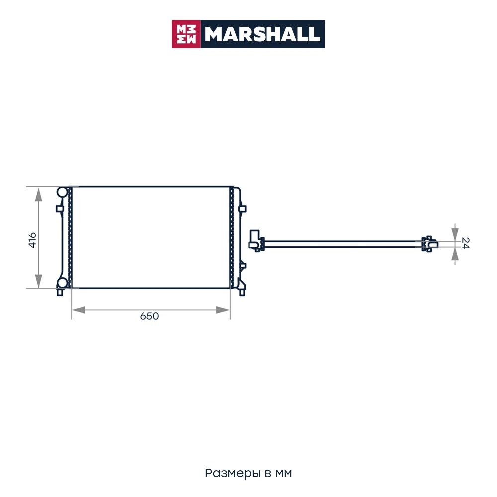 Радиатор охлаждения VAG Octavia II (A5) 04- Golf V VI 03- Jetta 05- Passat (B6) Marshall MARSHALL M4991008 Радиаторы