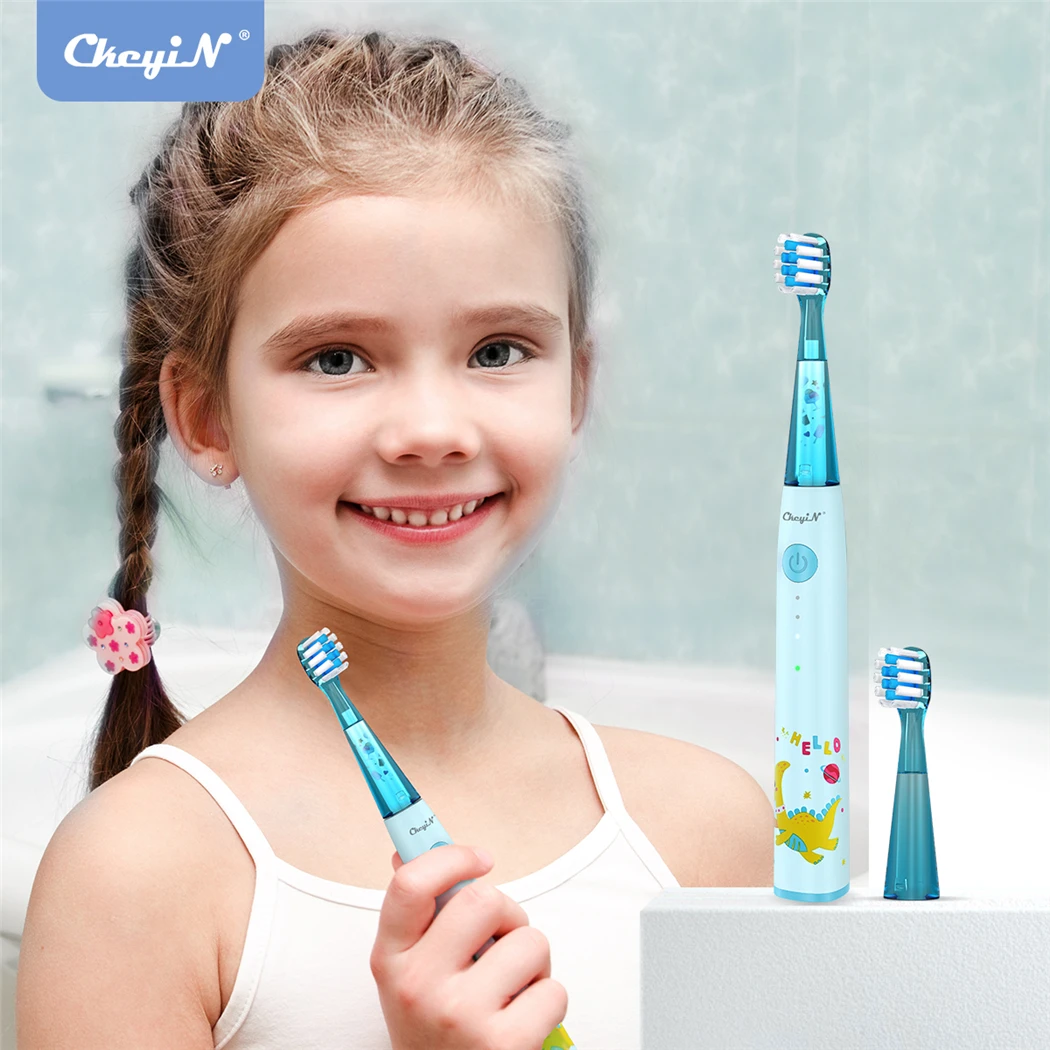 

Ckeyin Electric Toothbrush for Children 6 Modes IPX7 Waterproof Sonic Multifunctional High-Frequency Vibration Smart Timing