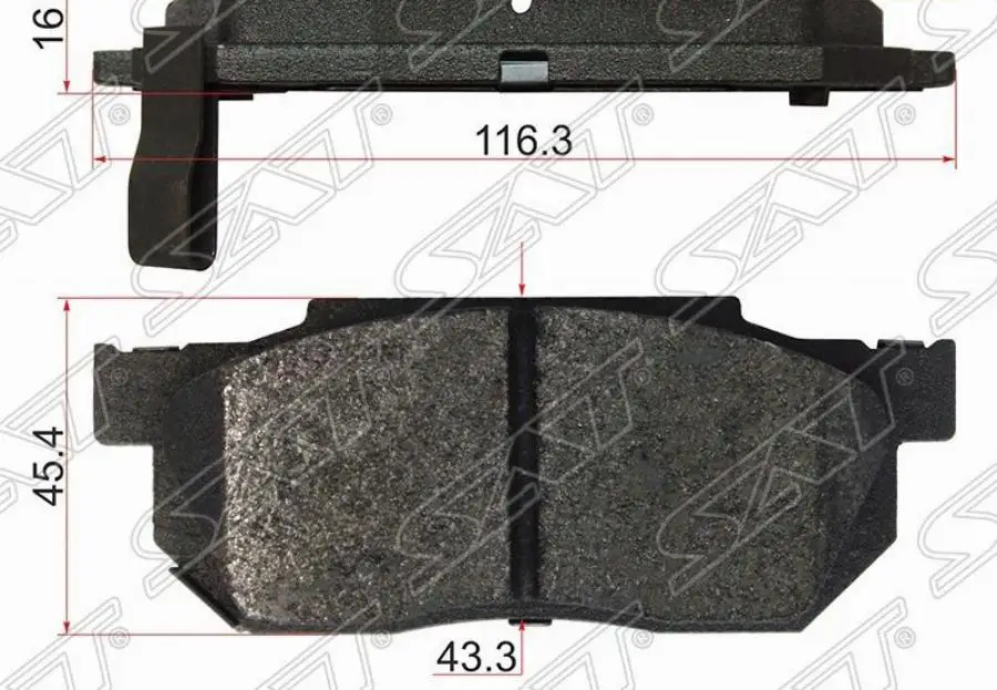 SAT ST45022SAA000 Колодки тормозные FR HONDAFIT GD1