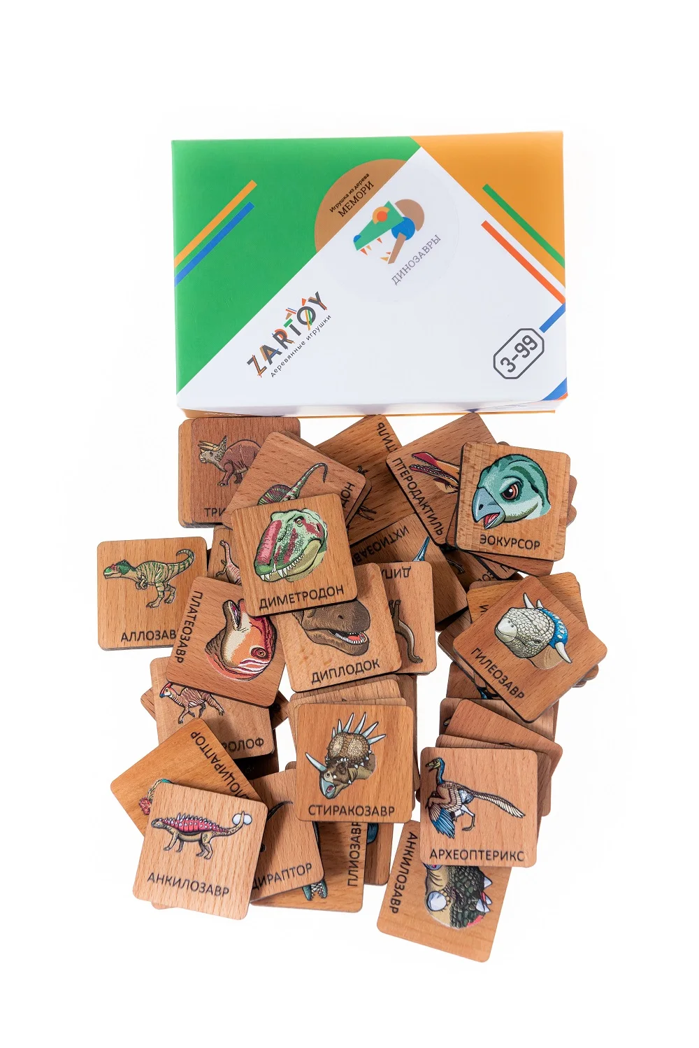 Мемори ZARTOY &quotДинозавры&quot в картонной коробочке |