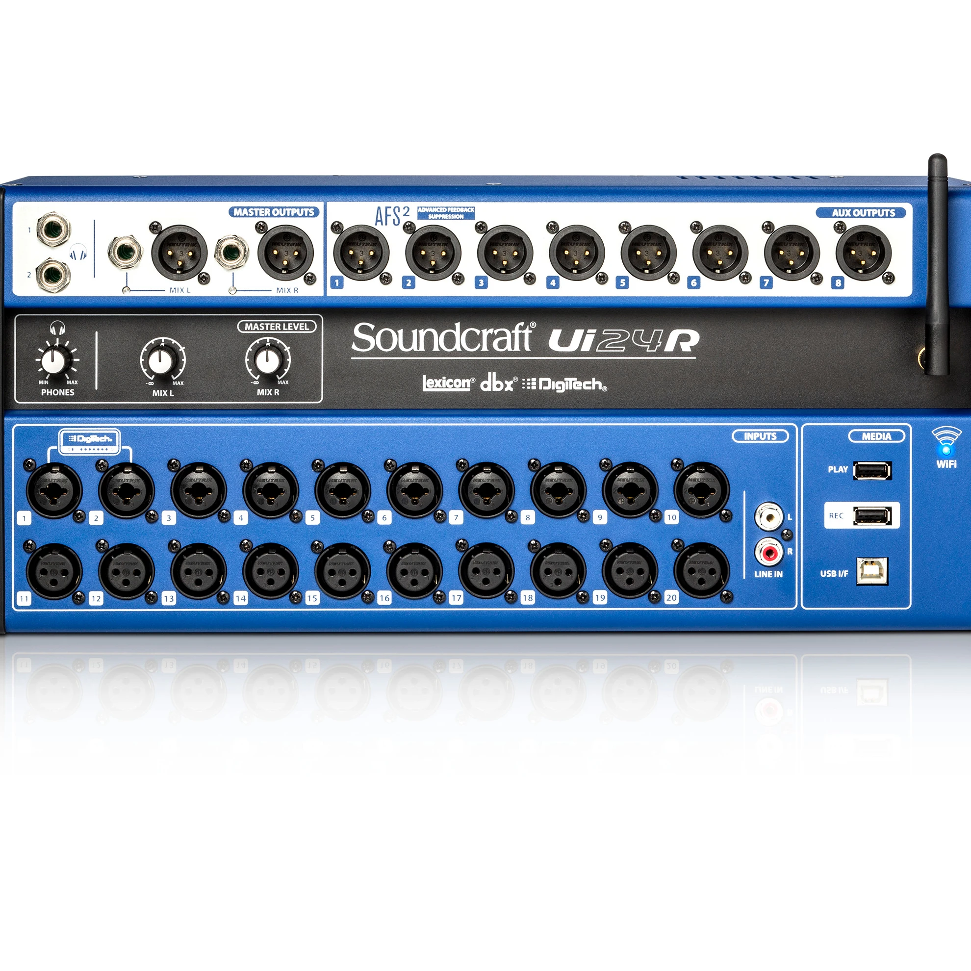 

JJ Soundcraft Ui24R 24-Channel Digital Mixer Multi-Track USB