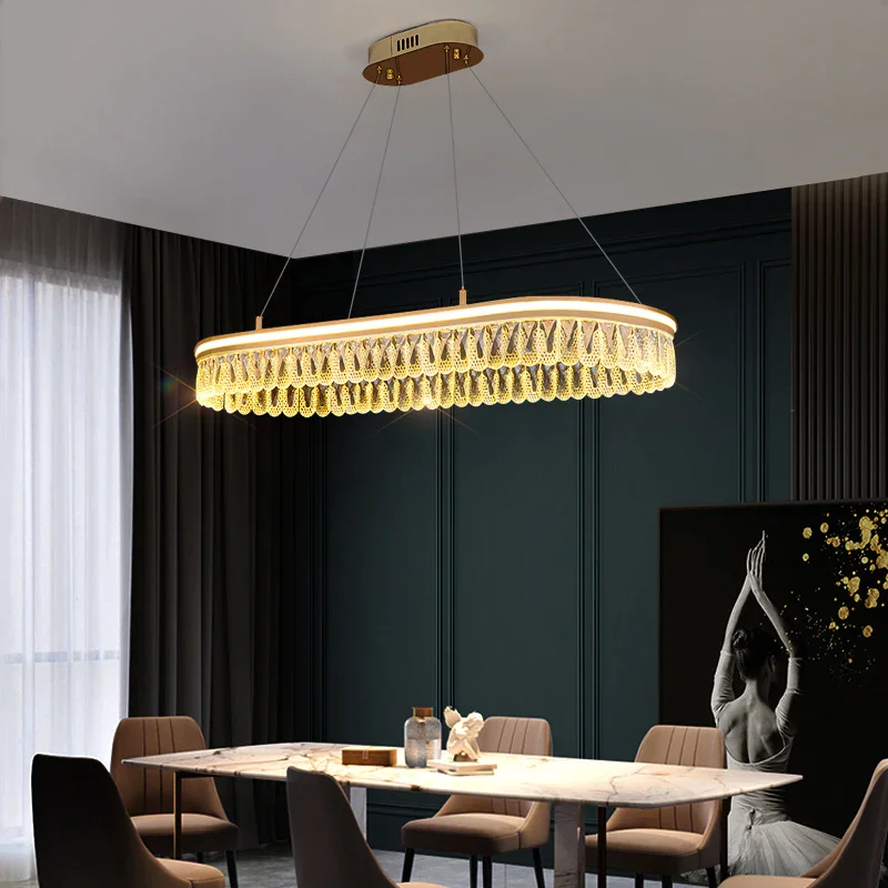 

Oval Dining Room Chandelier New Hanging Pendant Lights Ceiling Lamp Decor for Kitchen Island Home Decorations