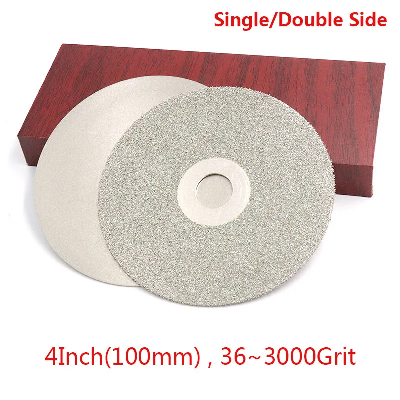 

4Inch 100x16mm Single/Double Side Diamond Coated Flat Lap Wheel Polishing Wheels Jewelry Grinding Polished Disc 36~3000 Grit