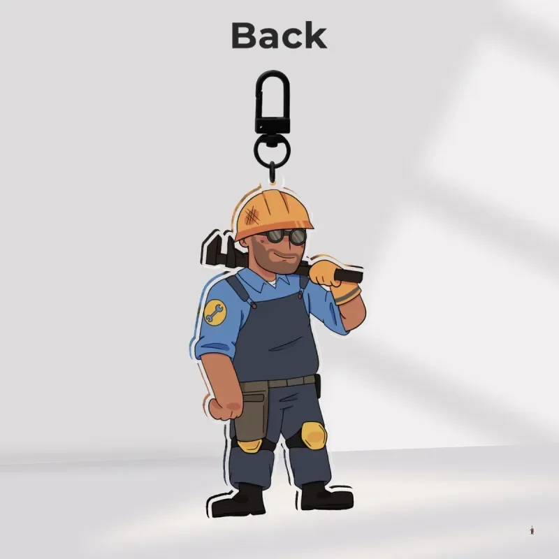 Фото Брелок из акрила с персонажем Инженера из Team Fortress 2 (TF2), сувенир по игре, подвеска для сумки, подарок для фанатов TF2 №3