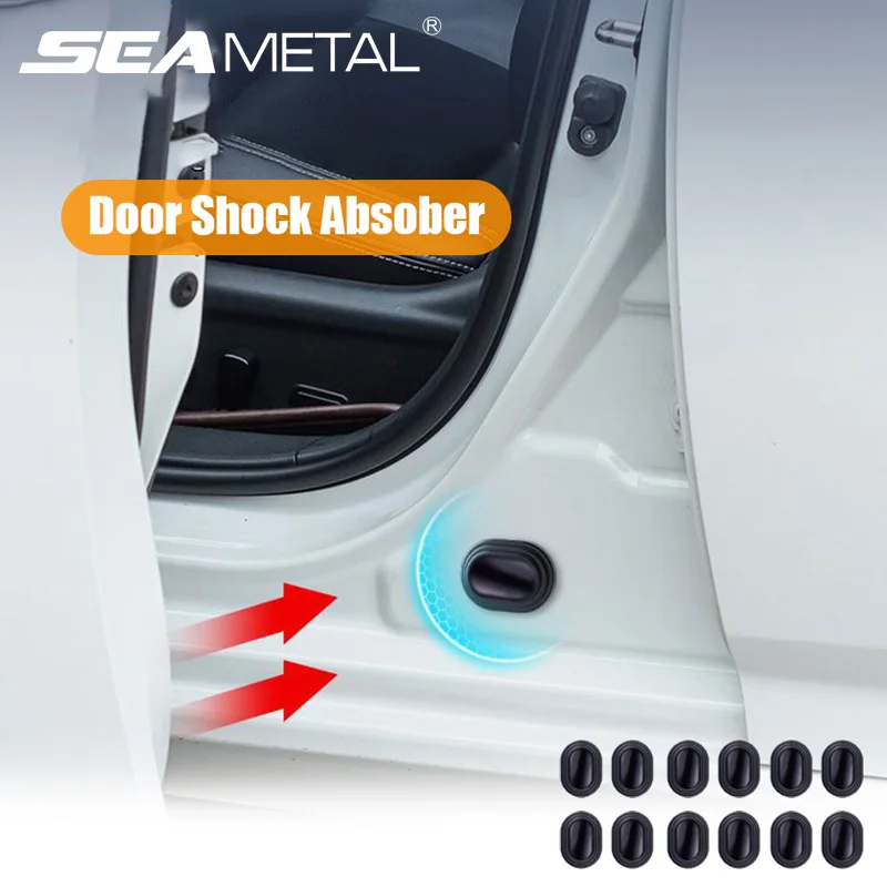 SEAMETAL 12Pcs Car Door Protection Pad Self-Adhesive Silicone Door Buffer Reduce Noise Shock Absorber Protector for Hood Trunk