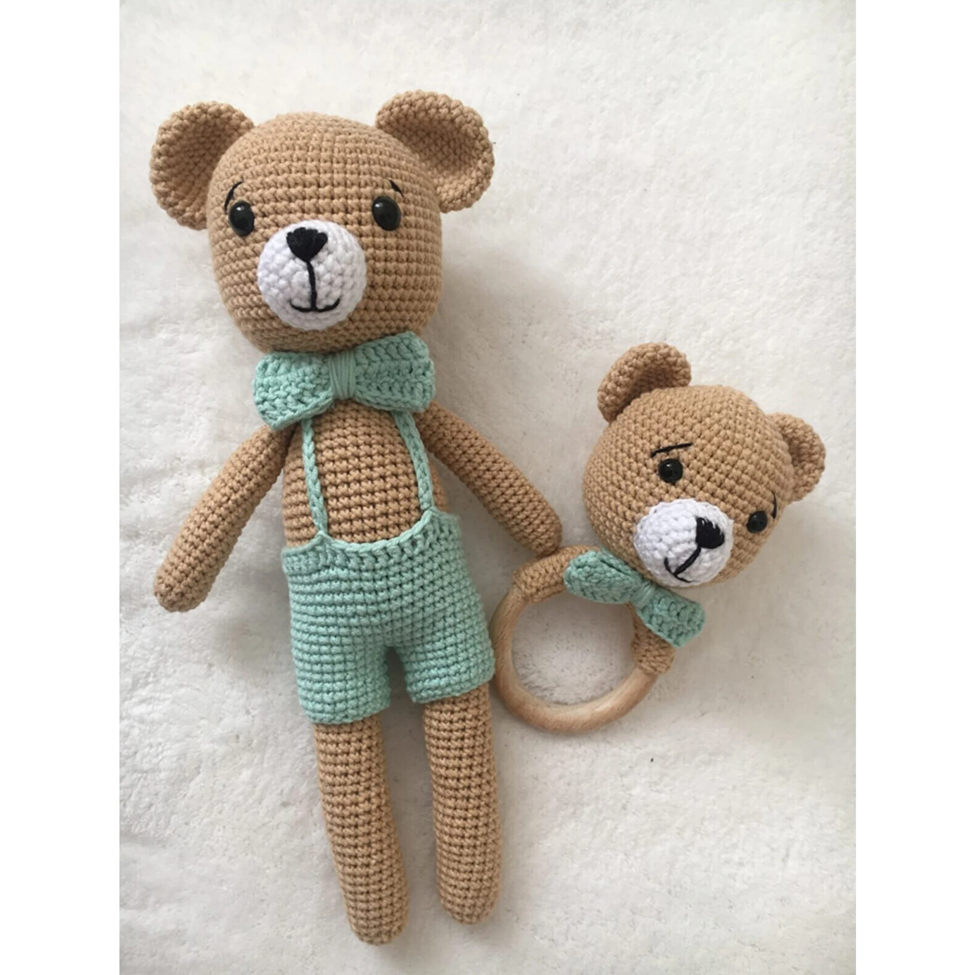 

Набор мишек Тедди Amigurumi, подарок, органическое животное, вязаная игрушка, моющаяся ручная работа, для новорожденных, милый малыш, игровой мат...