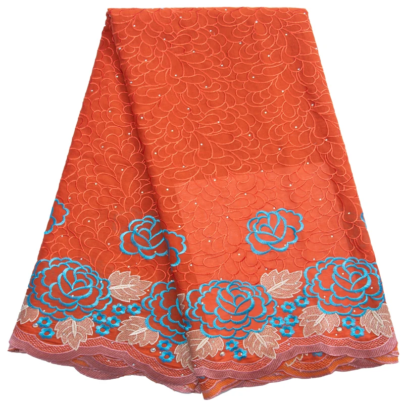 

Kalume African Cotton Lace Fabric With Shine Stones 2023 Nigeria Swiss Voile Lace Fabric 5 Yards For Wedding Dress F3056