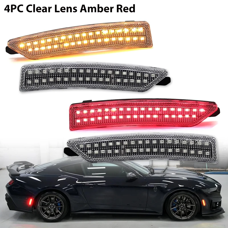 

Автомобильный полностью светодиодный точечный передний и задний габаритный фонарь iJDM в сборе для Ford Mustang Gen7/S650 2024 2025 DRL, стояночные огни