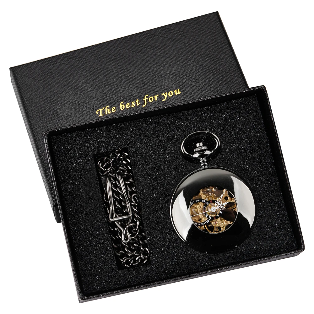 Men's Women Gift Sets Pocket Watch Collection Personalised Fashion Necklace Pendant Mechanical Pocket Fob Watches With Box