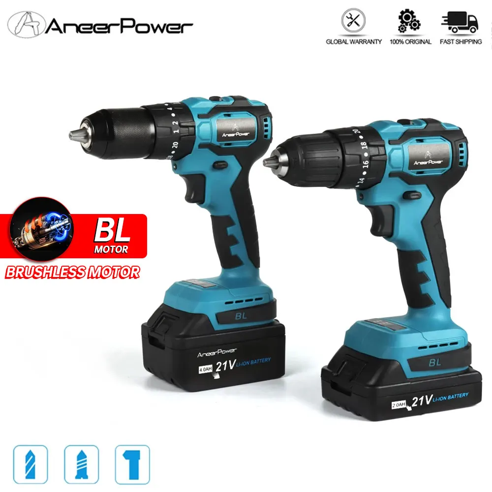 

21V Brushless Screwdriver Waterproof Charging Cordless Mini Wireless Impact Hand Electric Drill For Makita Lithium Battery Drill