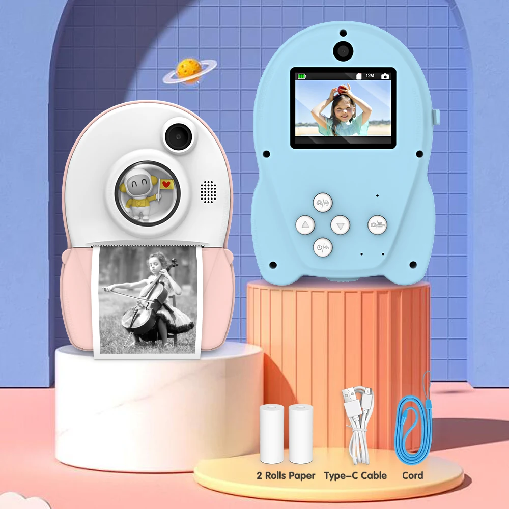 

Детская мини камера мгновенная цифровая детская камера HD 1080P видео фото камера принтер игрушки Детский подарок на день рождения уличные игрушки