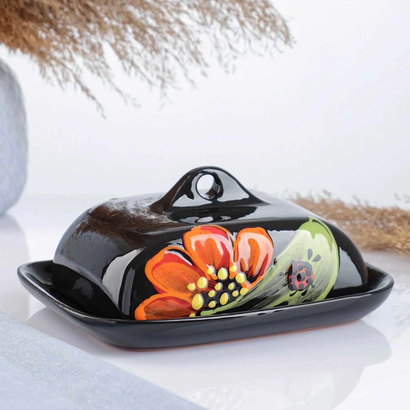 2 шт. Масленка 'Псковская' 18х14х8см, божья коровка | AliExpress