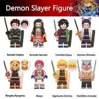 demon slayer figure blocks kamado tanjirou nezuko action figures pvc blocks model toys zenitsu inosuke kimetsu no yaiba figura