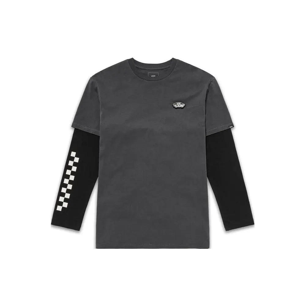 Vans однотонная футболка с круглым вырезом и длинным рукавом мужские топы серый