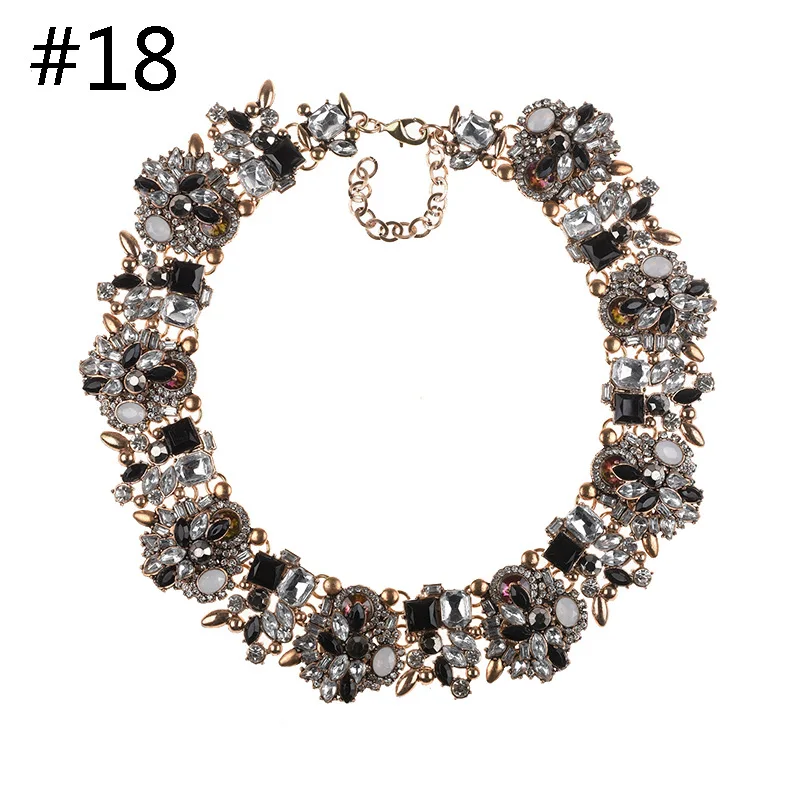 

Costume Jewelry Jewellery Gorgeous Gold Plated Prom Luxury Bold Collar Choker Crystal Rhinestone Statement Necklace for Women