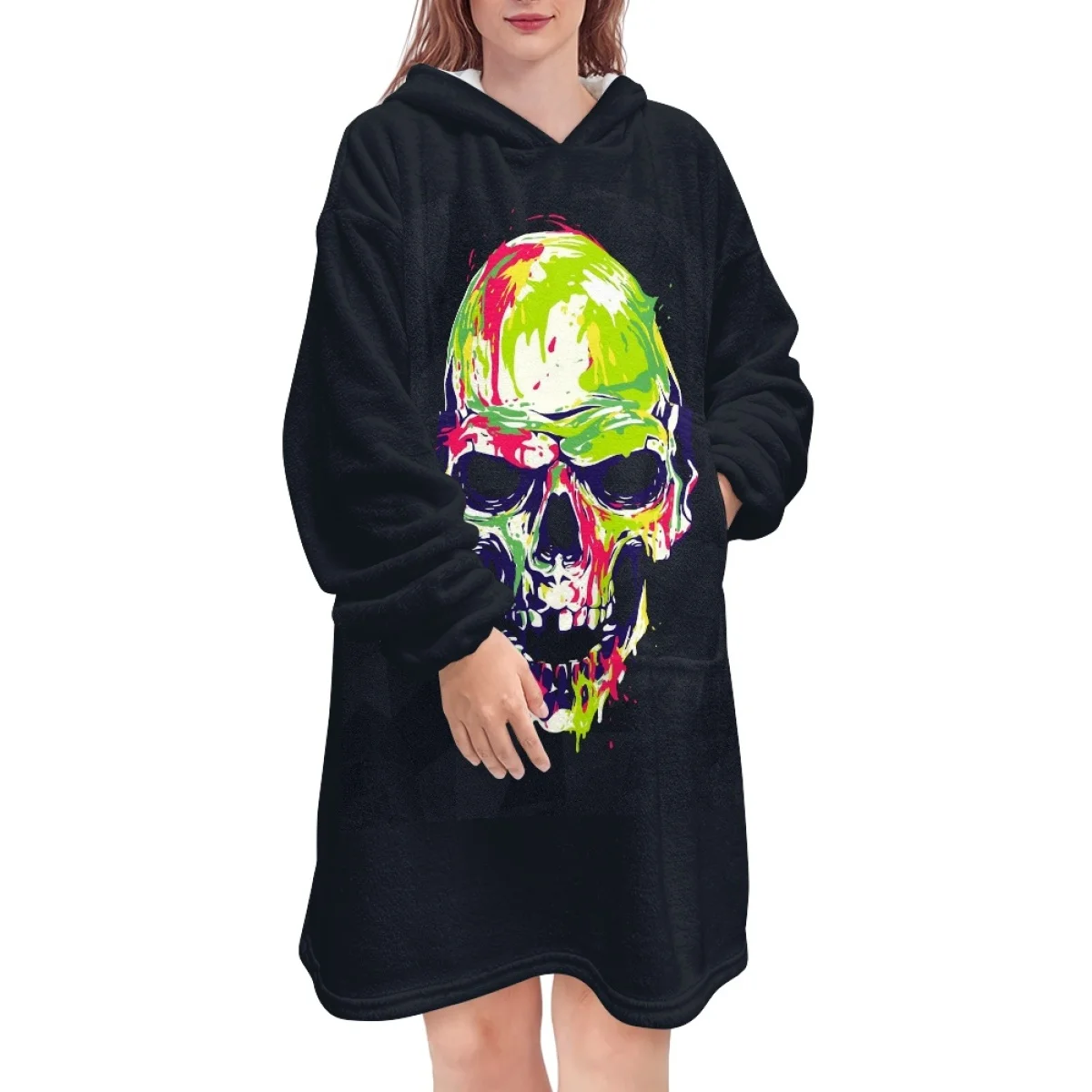 

Мужская/Женская толстовка с капюшоном и 3D-принтом черепа