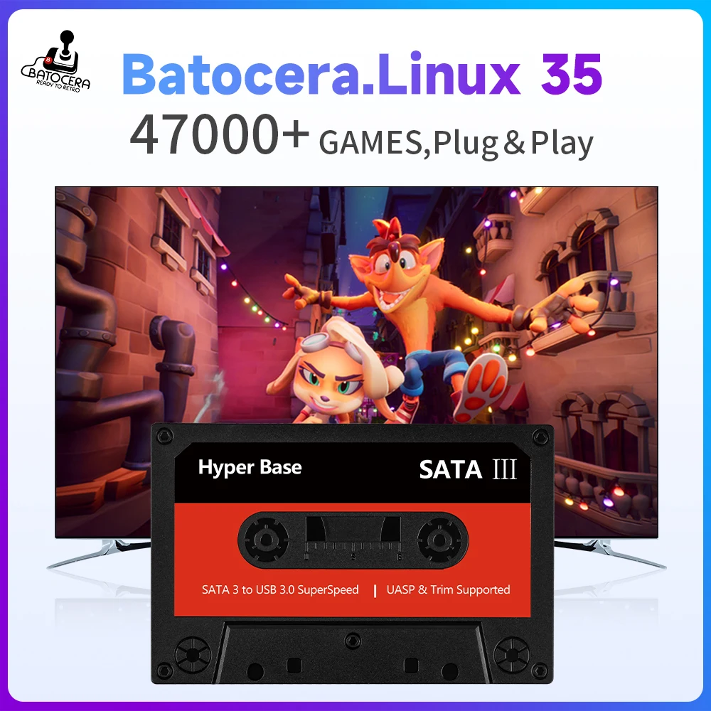 

Batocera 35.linux 2T Портативный HDD Hyper Base BC2 для PS3/PS2/Wii U/DC/N64/MAME/X BOX/SS 47000 + игры Sata3 для Windows PC/Mac