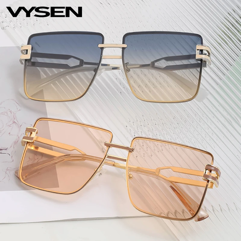 

Oversized Luxury Sunglasses Women Vintage Brand Designer Square Rimless Sun Glasses For Men Metal Lunettes De Soleil Marque
