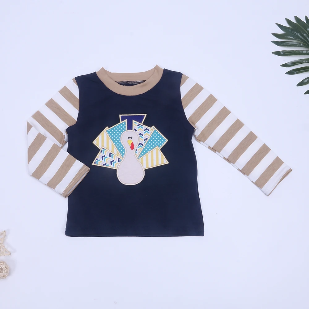 

New Fashion Baby Boys Long Sleeve Coat Turkey Tops Children Autumn Solid Cotton Sweatshirt 2 3 4 5 6 7 8 Years Kids T Shirt