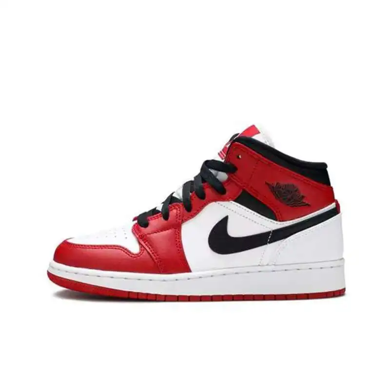 Женские Классические БаскетБольные КроссовКи Air 1 Mid ChiCago'red И White РазмеР GS 554725-173 |