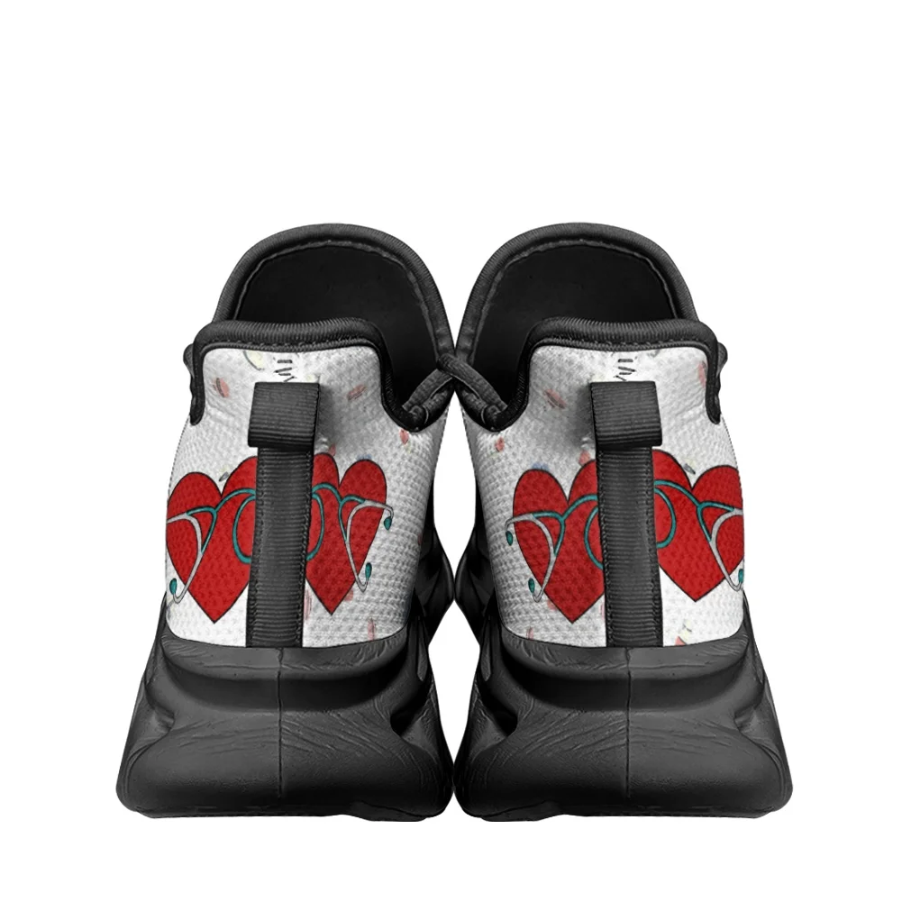 Yikeluo Cartoon Cute Nurse Shoes for Women Brand Design Platform Flats Sneakers Unisex Hospital Wear-resistant Lace Up Footwear