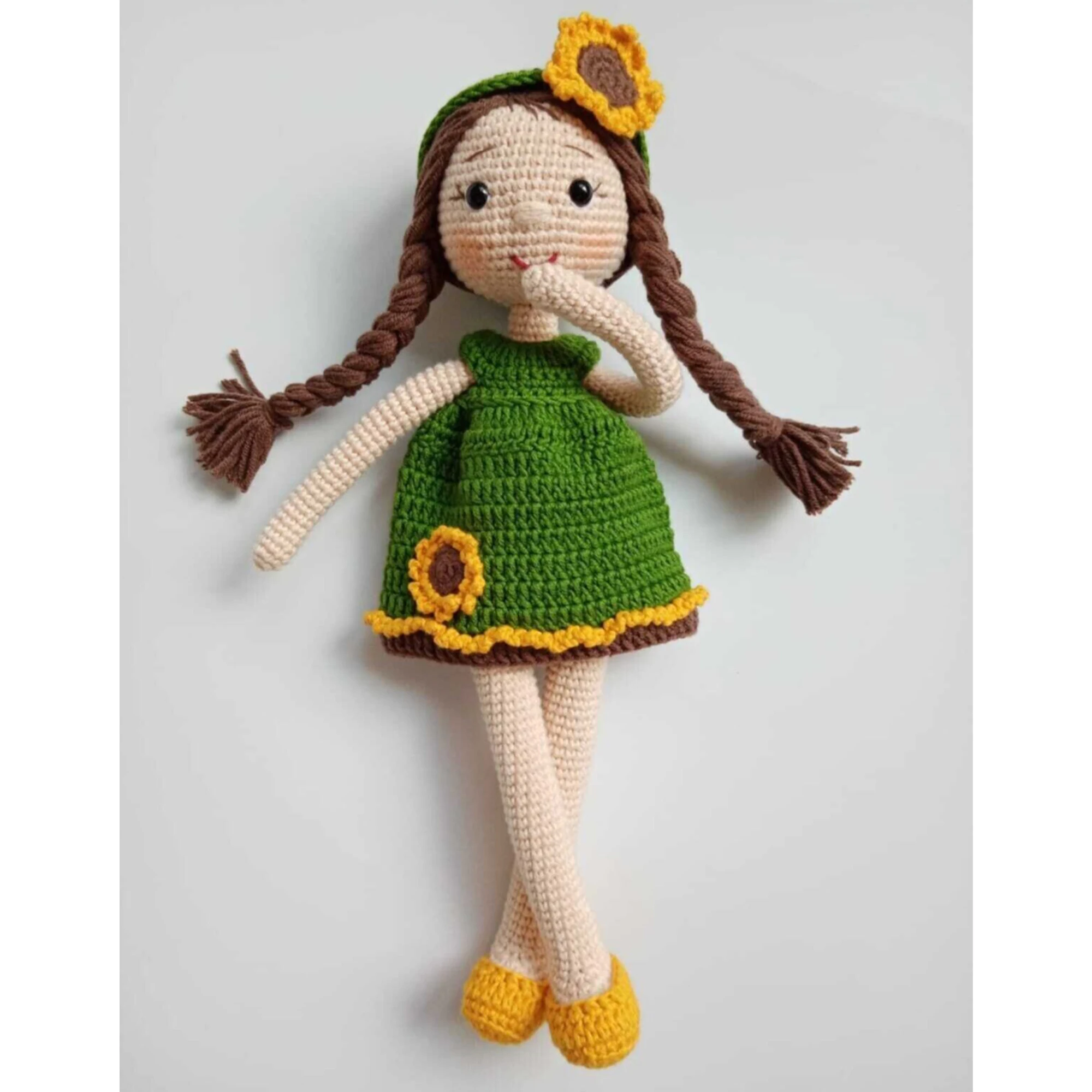 

Amigurumi Sunflower Baby Organic Knitting Toy Handmade Baby Doll Toys For Sale Sleeping Companion Sweet Dolly