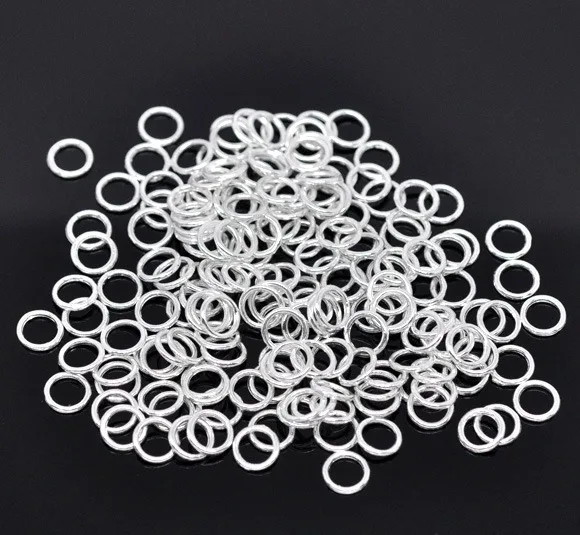 DoreenBeads 100/500PCs Silver Color Soldered Closed Jump Rings Findings for DIY Jewelry Making 4 6 8 14mm(1/8&quot) Dia. ) - купить по