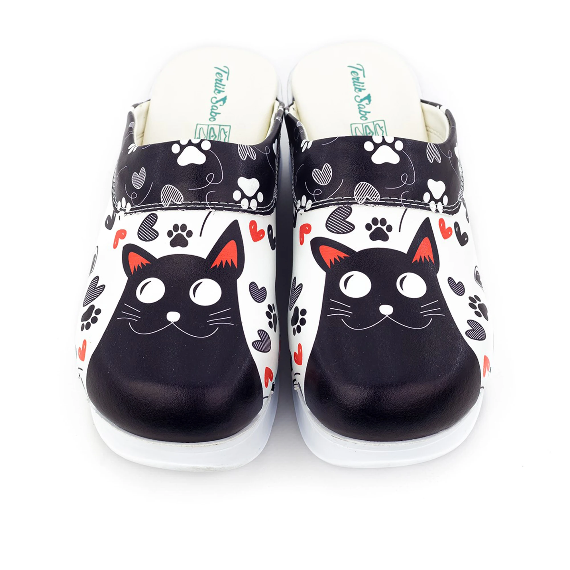 

Black Cat Themed Sabo Non-Slip Sole Unisex Nurse Dentist Doctor Women Hospital Garden House İndoor Outdoor Slippers Clogs