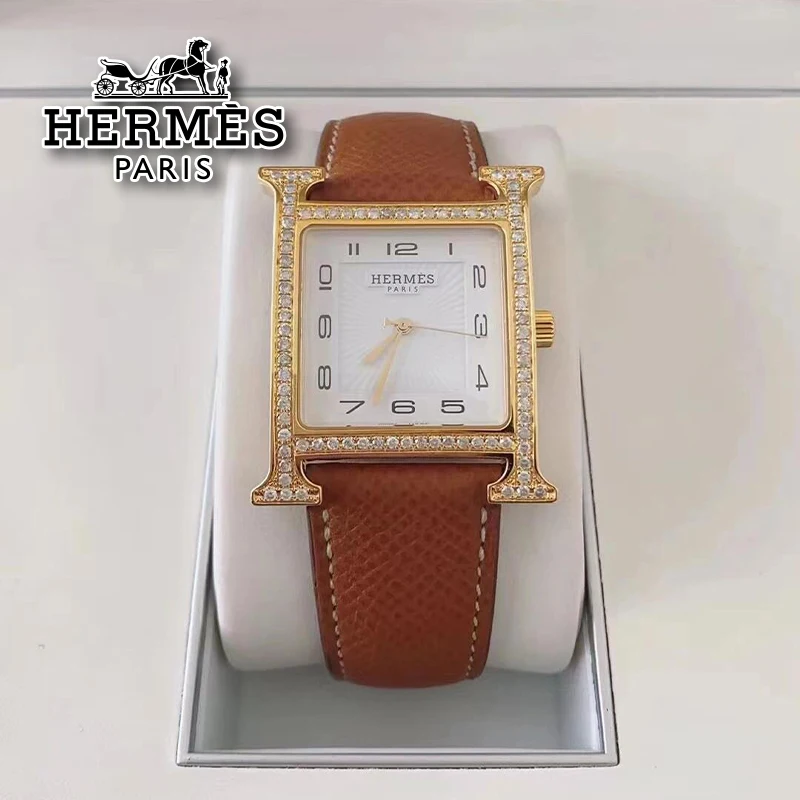 Часы в стиле Hermes высококачественные универсальные квадратные часы простой моды