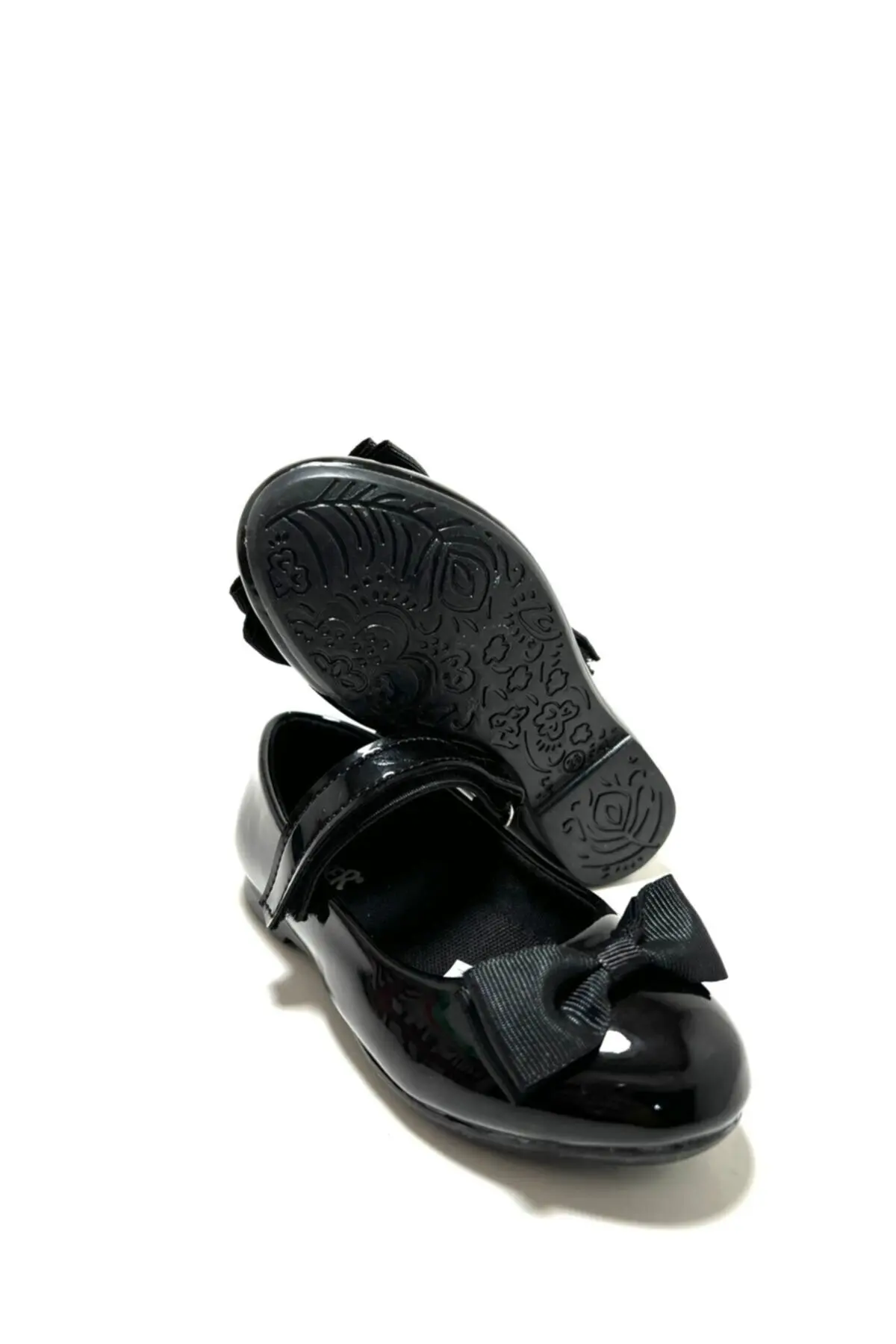 

Bow Patent Leather Black Flat Shoes Kids Shoes Leather Slippers Girls Summer Casual Stylish Design Non-Slip Sole Comfortable
