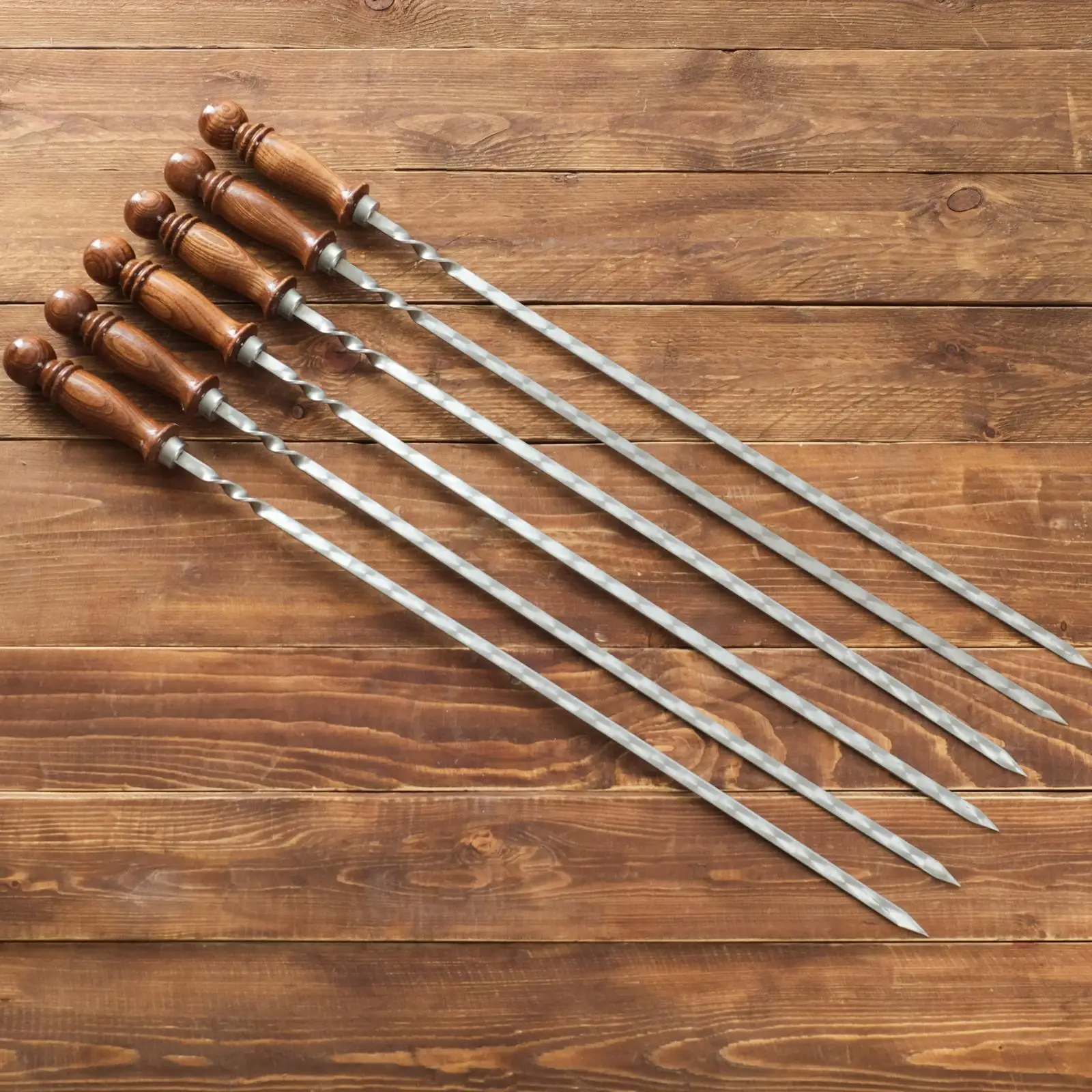 Набор 6 шампуров 50см в сером чехле