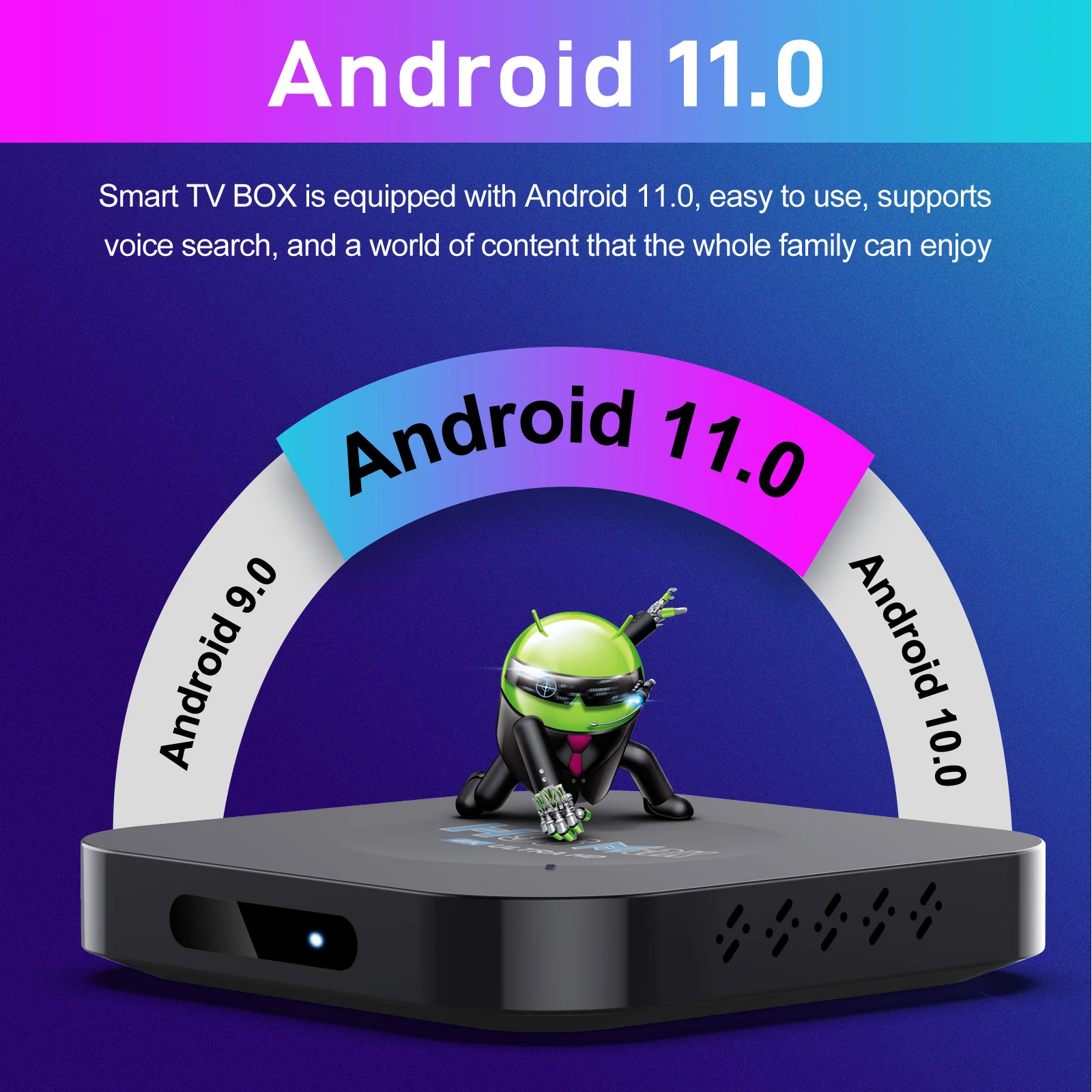 Поддержка 4K ULTRA HD h96 Max Android 11 tv box 2 Гб ОЗУ Rockchip RK3318 HDR 4k smart android