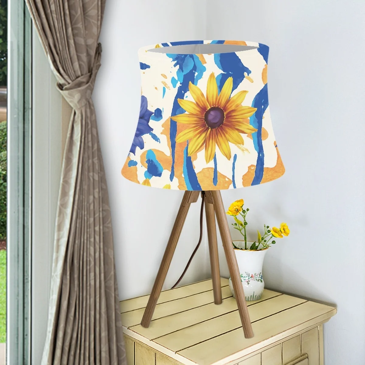 

Настенный светильник с абажуром и подсолнухами, лампа для спальни, гостиной, Напольная Лампа, люстра, крышка светильника