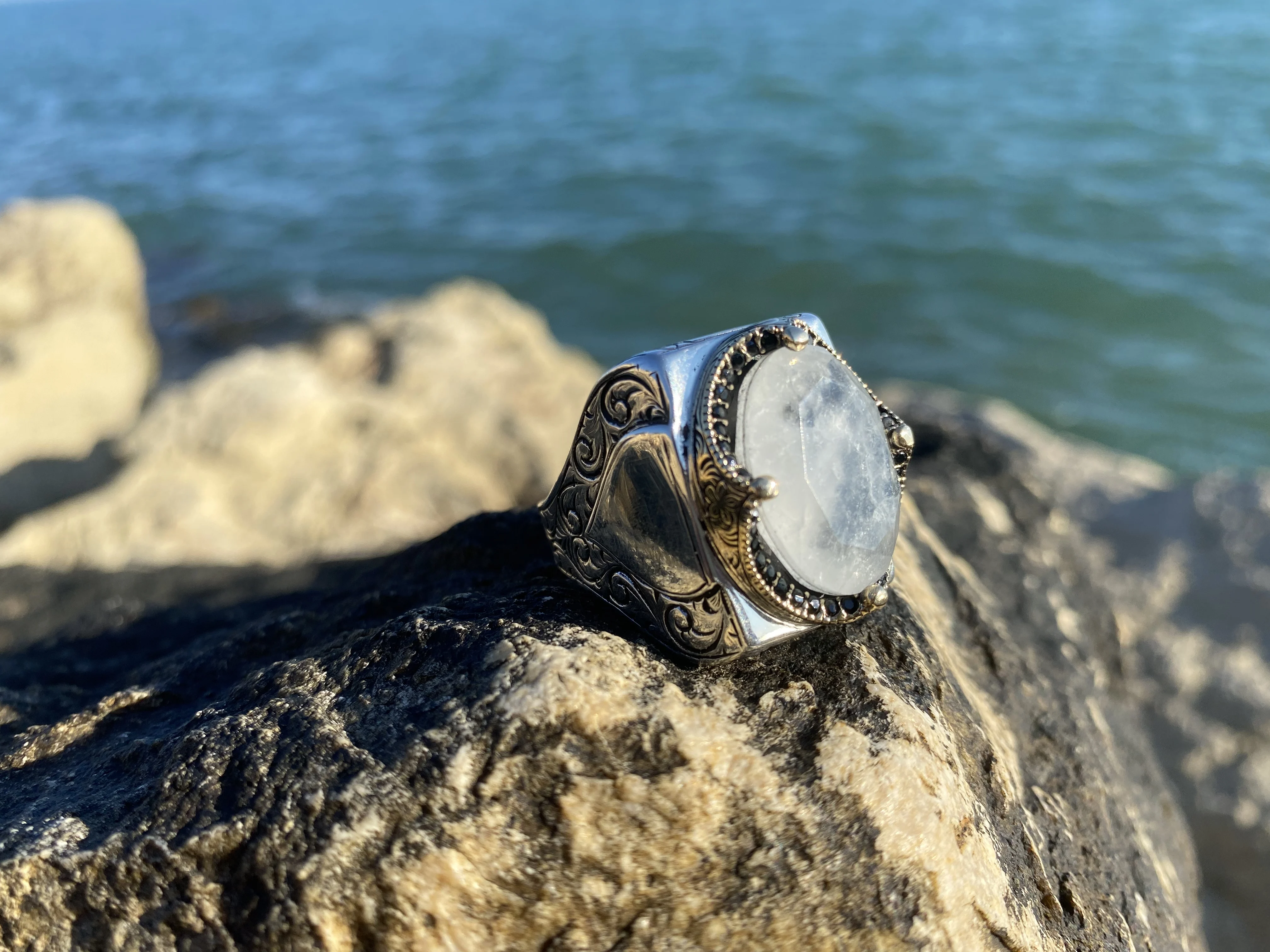 

Серия султанов-специальный дизайн серебристо-белое кольцо из парайбы с камнем, модная Турецкая Высококачественная ручная работа, подарок,