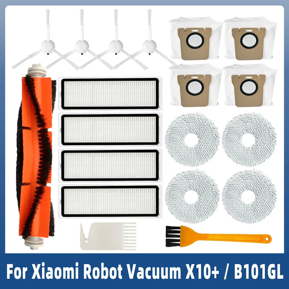 

Spare Parts For Xiaomi Robot Vacuum X10+ X10 Plus B101GL Accessories Main Side Brush Hepa Filter Dust Bag Rag Mop Stand Dust Box