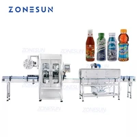 zonesun zs stb150 pvc stretch water bottle sleeving and shrinking labeling machine full automatic mantle thermal shrinker