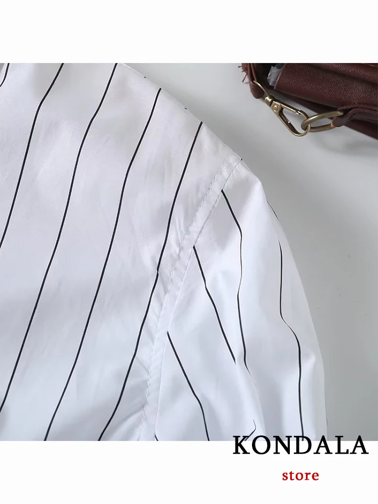 KONDALA НОВЫЕ шикарные повседневные полосатые женские рубашки Мода 2023 осень